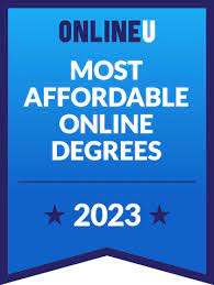 Badge from OnlineU Most Affordable Online Degrees of 2023.