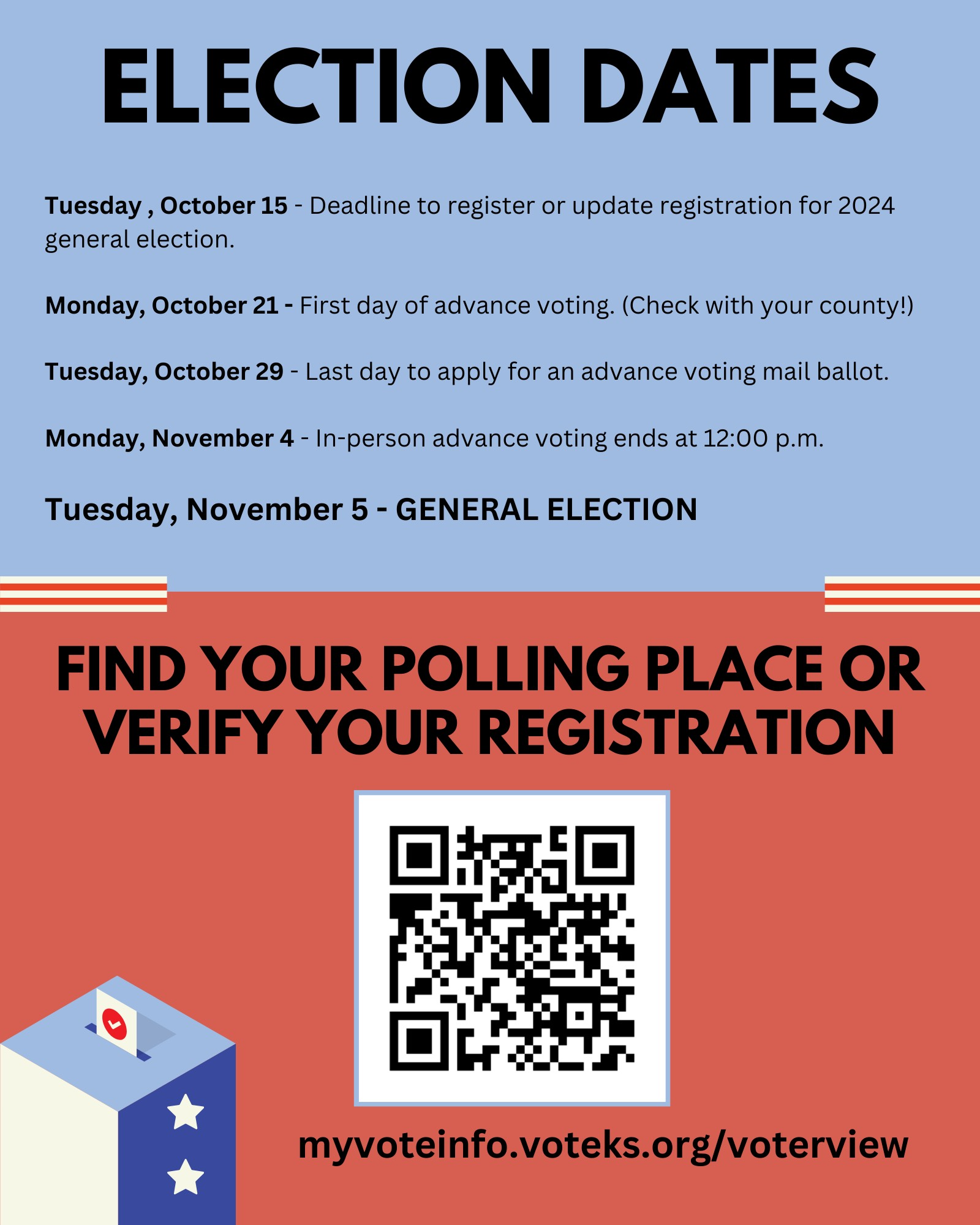 Fall 2024 Election Voting Dates