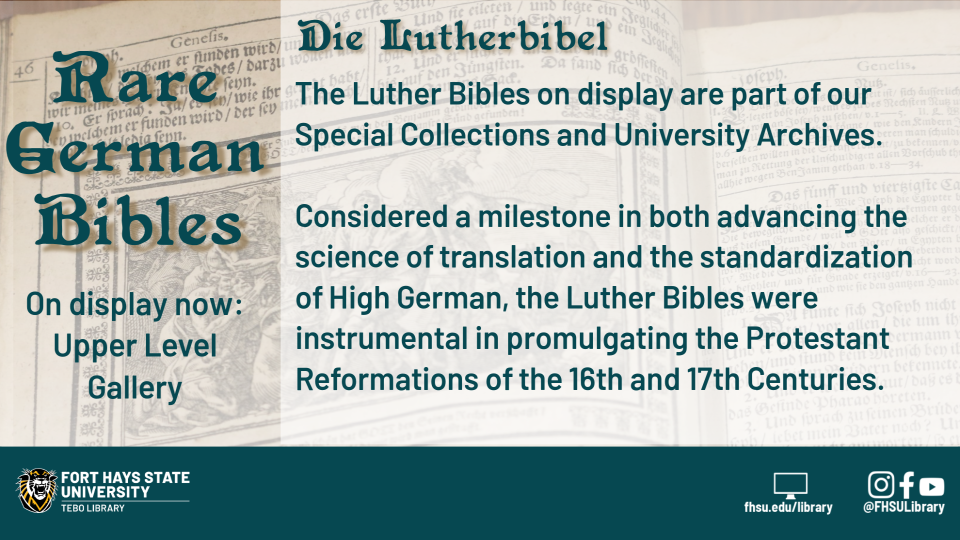 Rare German Bibles Exhibit Spring 2026