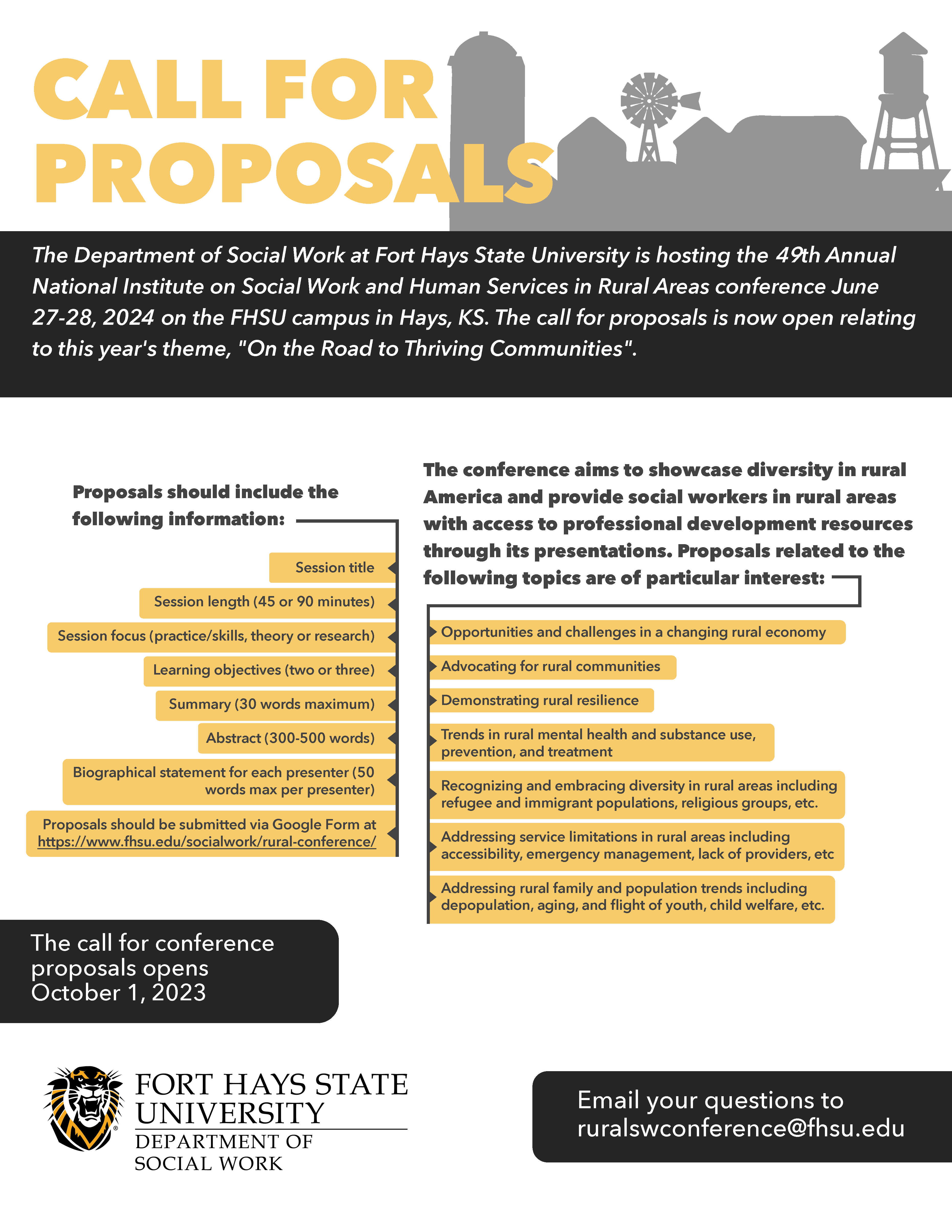 Call for Proposals Fort Hays State University (FHSU)